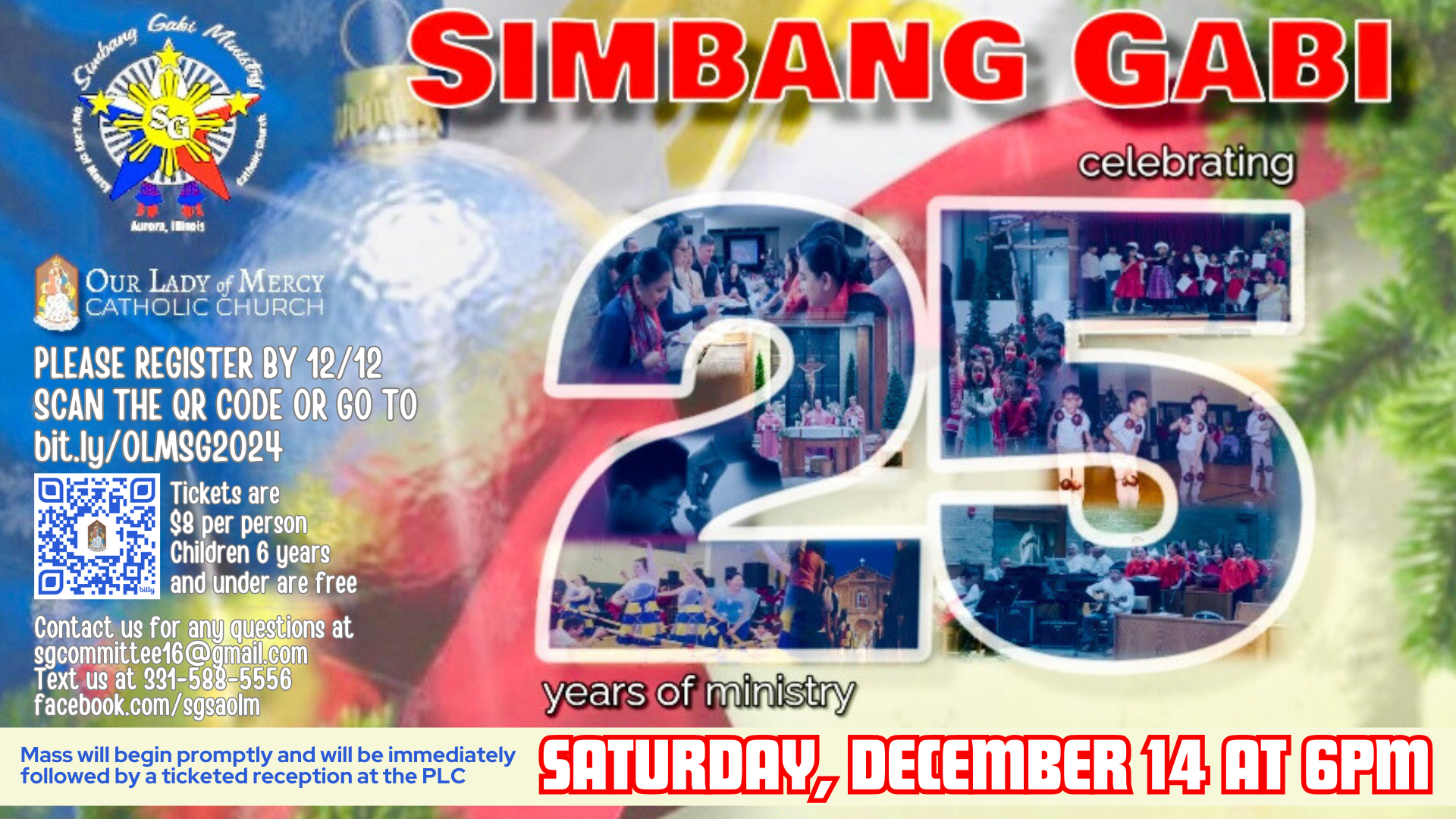 Simbang Gabi 12/14 Tickets Available! Our Lady of Mercy