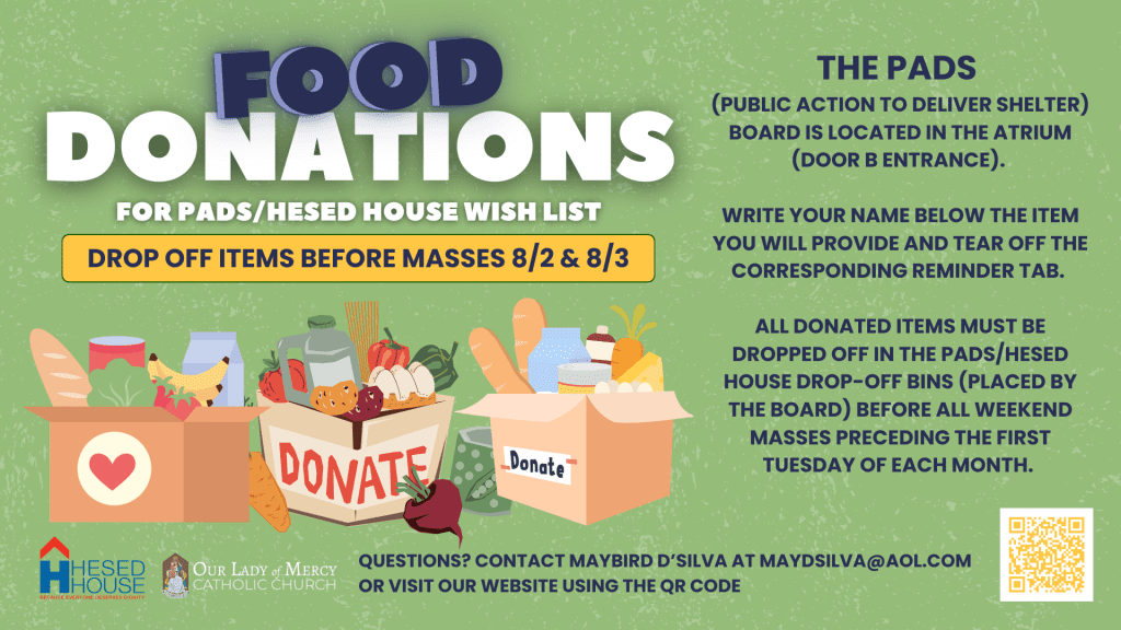 PADS/Hesed House Drop Off 8/2 & 8/3