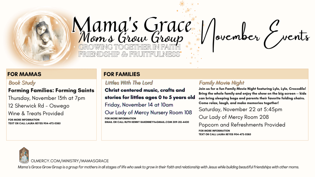 Mama’s Grace November Events
