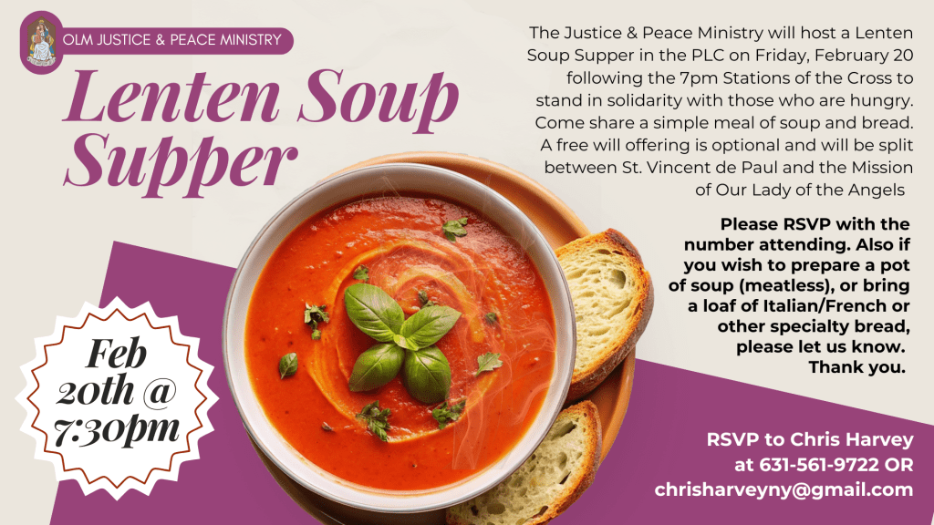 Lenten Soup Supper – 2/20