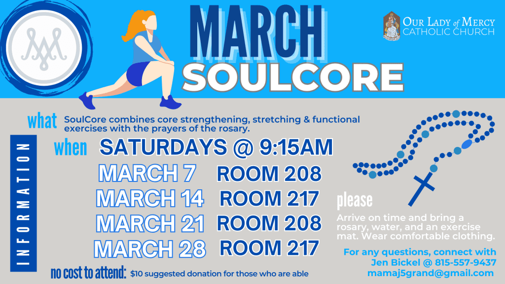 March SoulCore – 3/7, 3/14, 3/21, 3/28