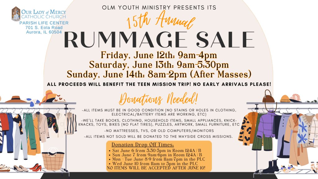 Rummage Sale Donations Accepted Starting 6/6
